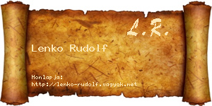 Lenko Rudolf névjegykártya